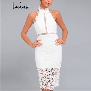 Lulus NWOT Divine Destiny White Lace Dress